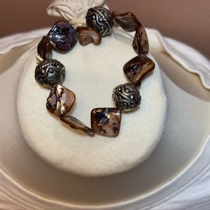 Brown and silver tones bracelet